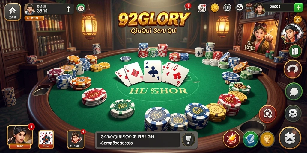 Gameplay seru dari 92GLORY dengan kartu QiuQiu.