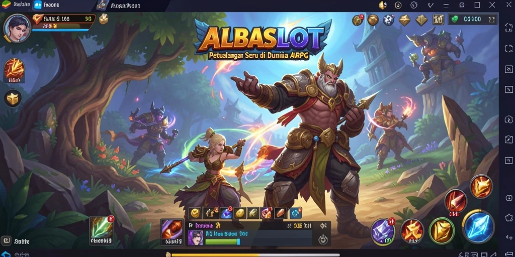 Tangkapan layar menampilkan aksi seru dalam permainan ARPG ALBASLOT.