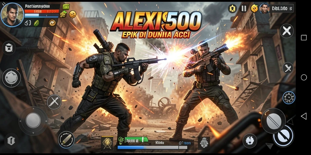 Menampilkan gameplay ALEXIS500 yang penuh aksi dan ketegangan.
