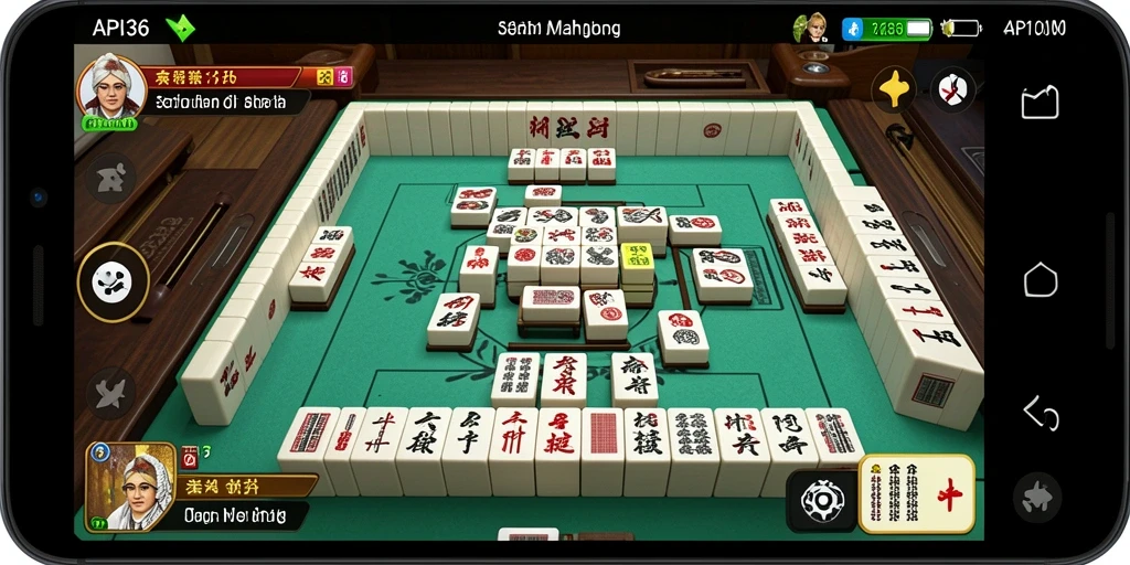 Screenshot permainan API36 menunjukkan momen seru saat mencocokkan ubin Mahjong.