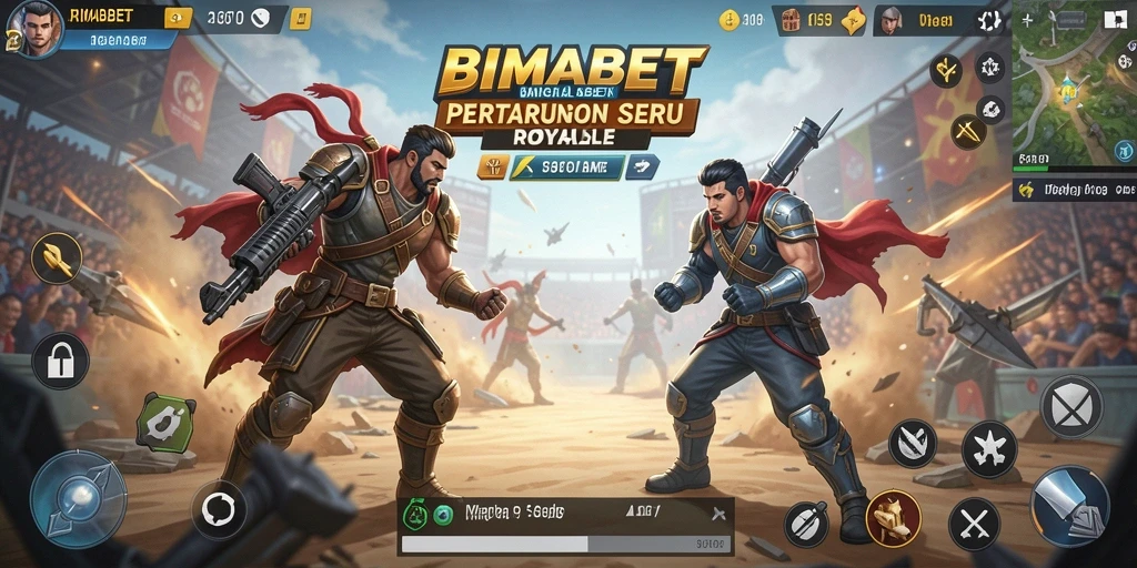 Tampilan gameplay seru dalam pertempuran Battle Royale.