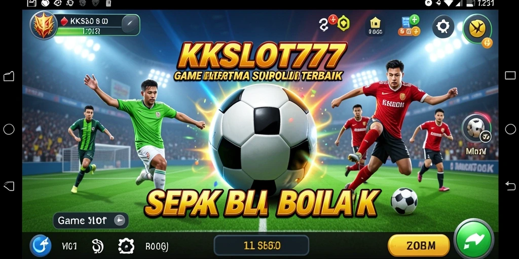 Screenshot gameplay KKSLOT777 dengan tema sepak bola yang menarik.