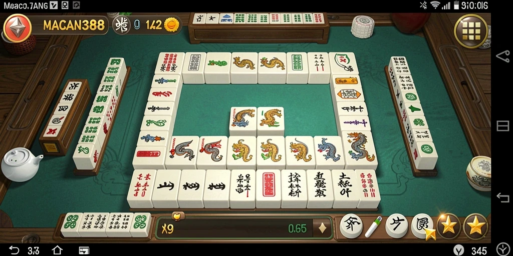 Tampilan permainan Mahjong yang menawan dan menantang di MACAN388.
