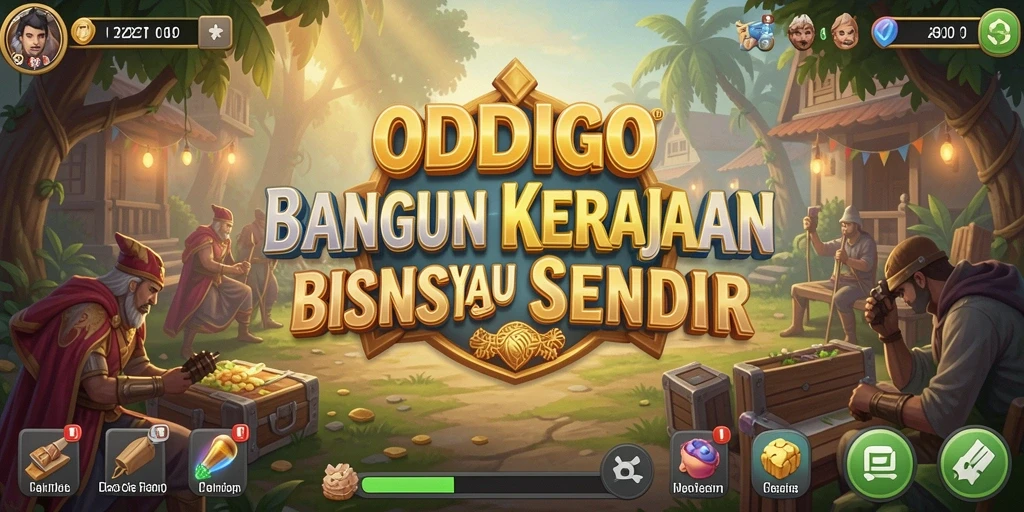Screenshot ODDIGO menampilkan manajemen bisnis yang seru dan interaksi pemain.