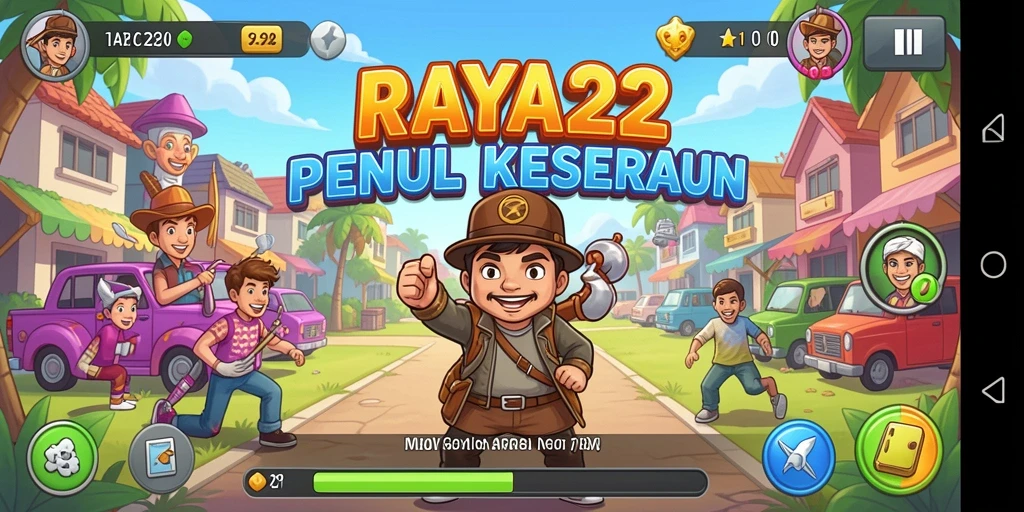 Screenshot RAYA22 menampilkan gameplay seru dan penuh warna.