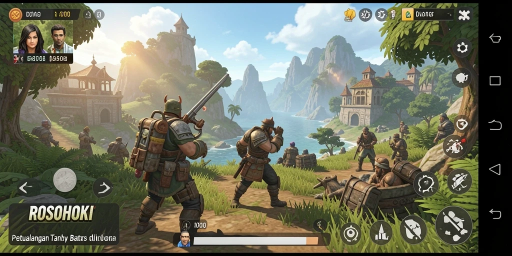 Screenshot gameplay seru dari <strong>ROSOHOKI</strong> yang menampilkan eksplorasi dunia terbuka.