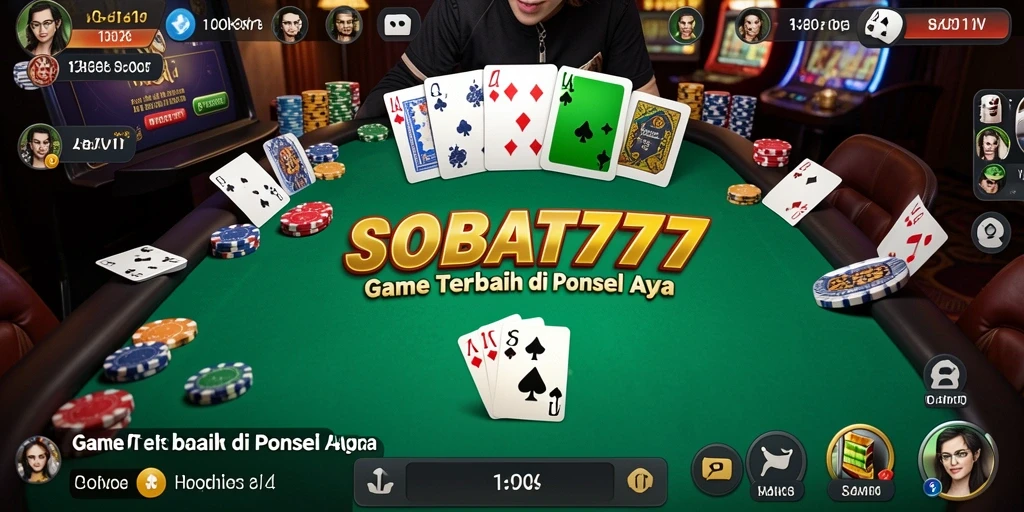 Screenshot gameplay SOBAT777 yang menampilkan aksi poker seru.