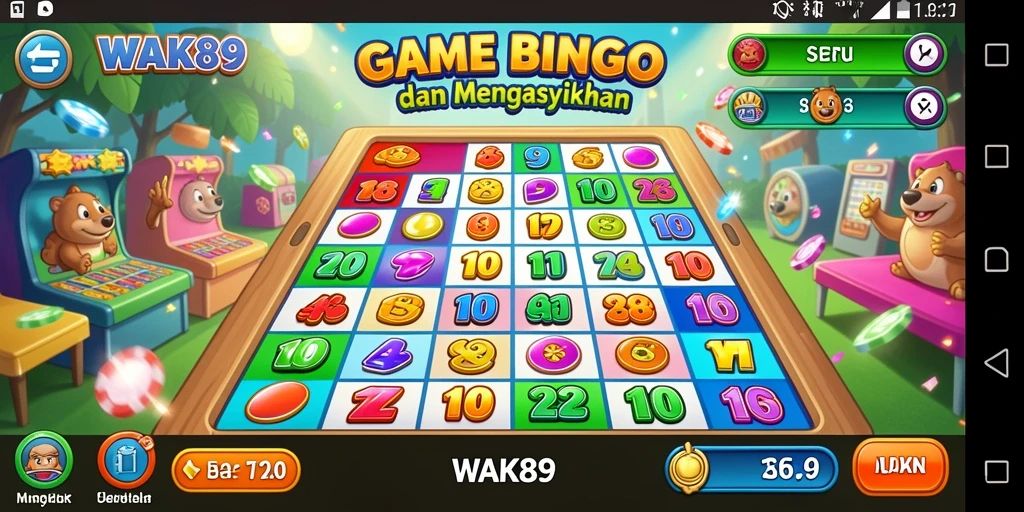 Tampilan gameplay seru Bingo di WAK89 dengan grafis menarik.